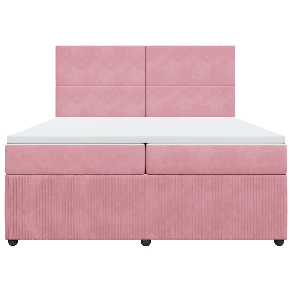 Boxspringbett mit Matratze Rosa 200x200 cm Samt