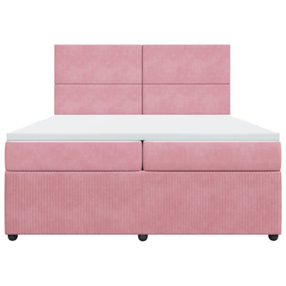 Boxspringbett mit Matratze Rosa 200x200 cm Samt