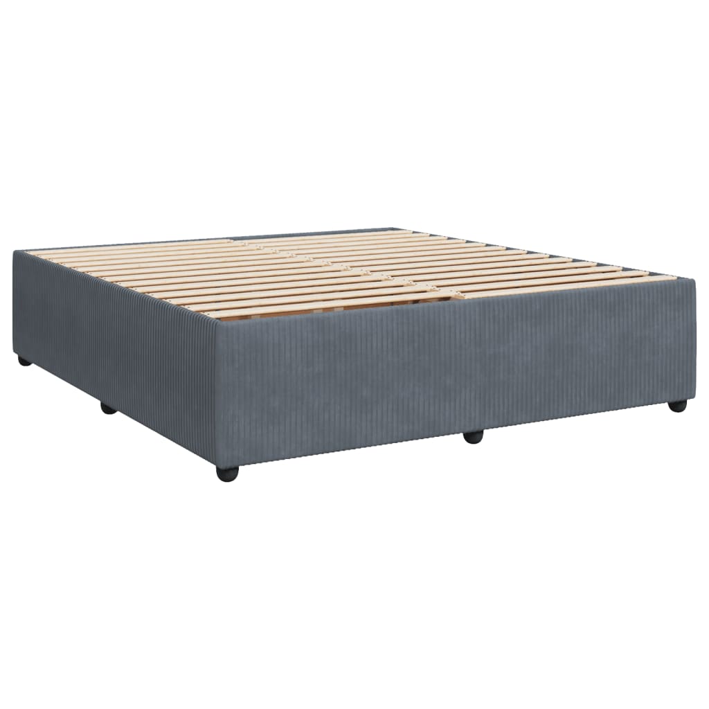 Boxspringbett mit Matratze Dunkelgrau 200x200 cm Samt