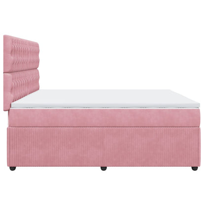 Boxspringbett mit Matratze Rosa 200x200 cm Samt