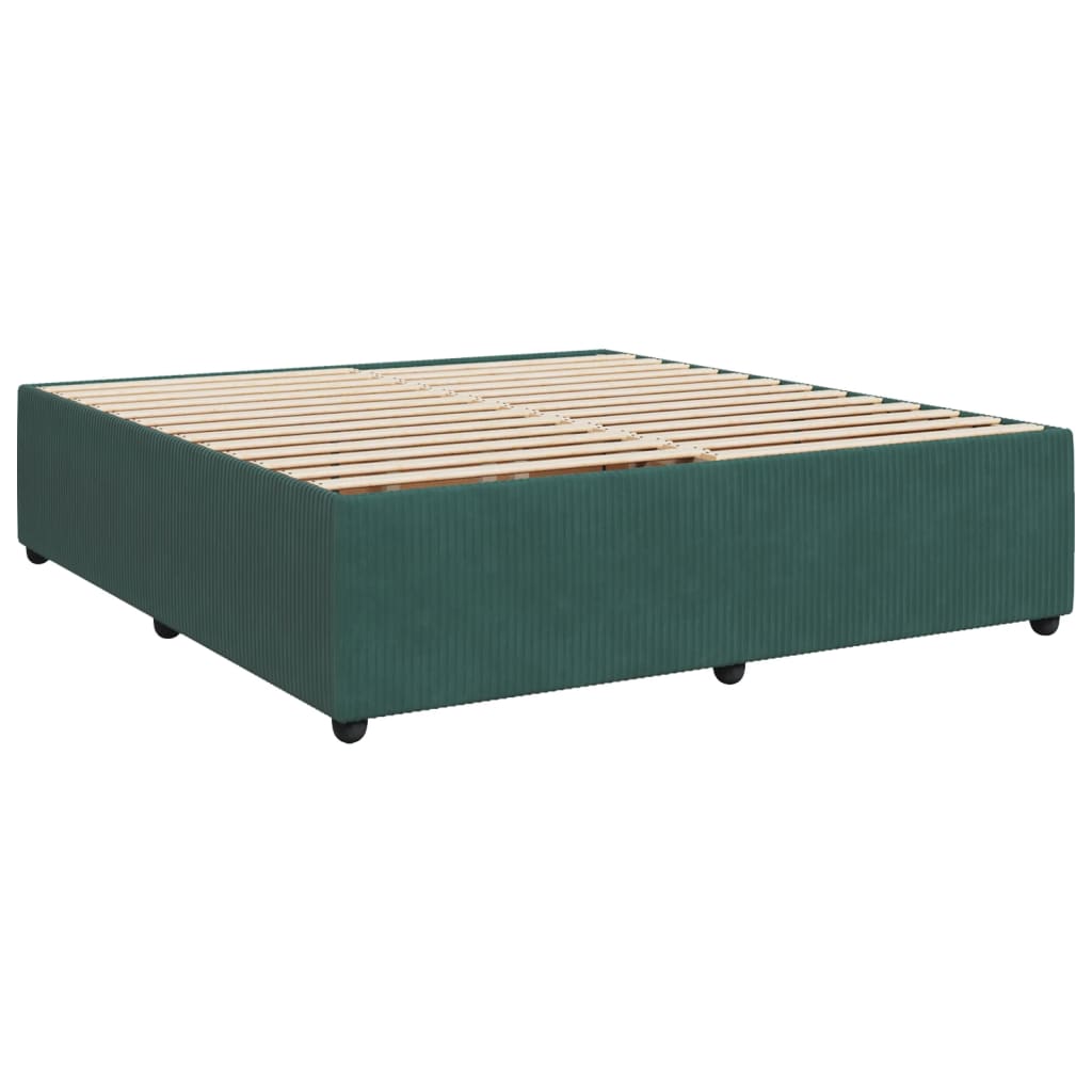 Boxspringbett mit Matratze Dunkelgrün 200x200 cm Samt