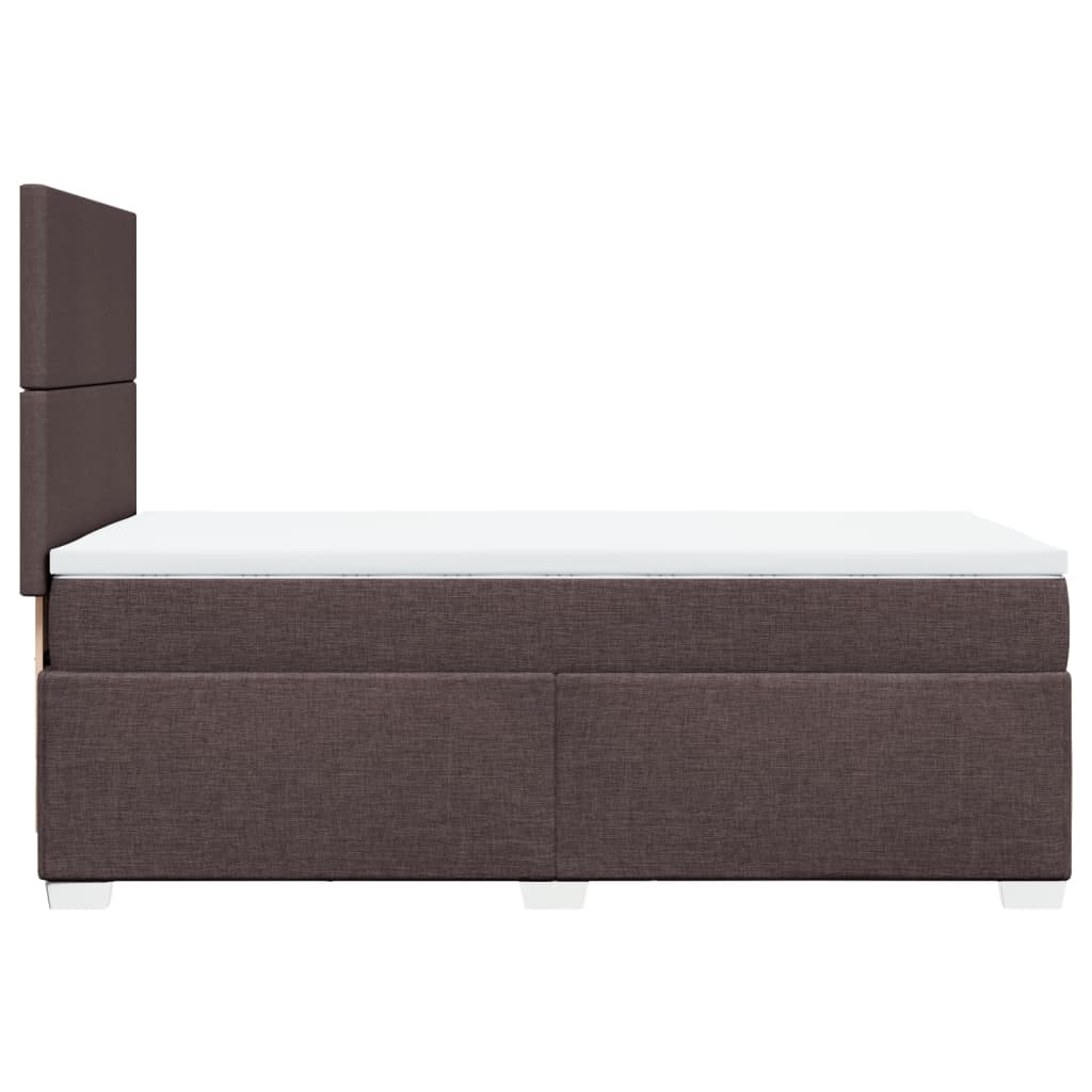 Boxspringbett mit Matratze Dunkelbraun 90x200 cm Stoff