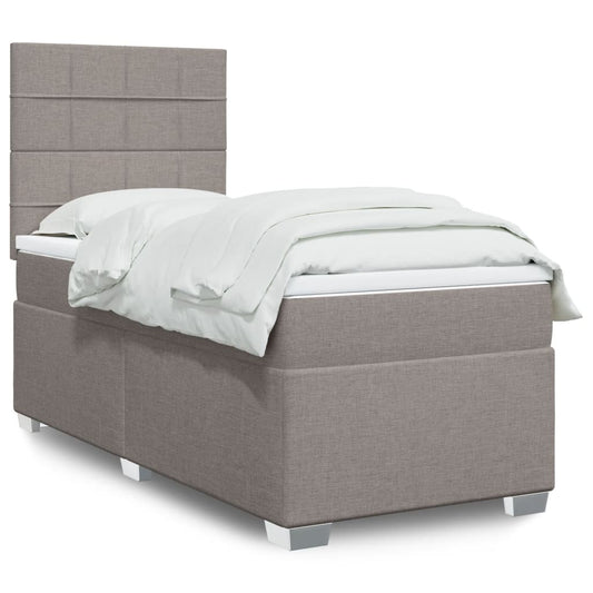 Boxspringbett mit Matratze Taupe 90x200 cm Stoff