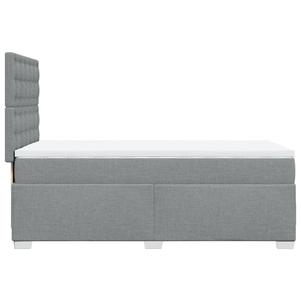 Boxspringbett mit Matratze Hellgrau 90x200 cm Stoff