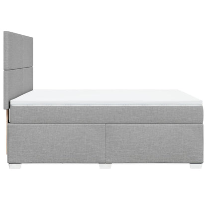 Boxspringbett mit Matratze Hellgrau 140x200 cm Stoff