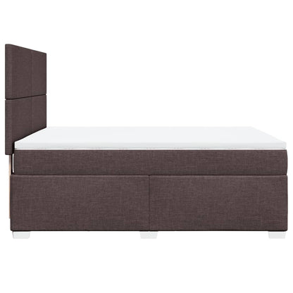 Boxspringbett mit Matratze Dunkelbraun 140x200 cm Stoff