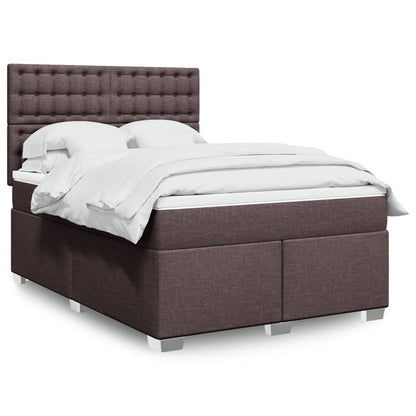 Boxspringbett mit Matratze Dunkelbraun 140x200 cm Stoff