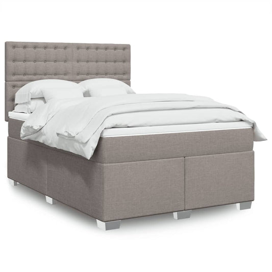 Boxspringbett mit Matratze Taupe 140x200 cm Stoff