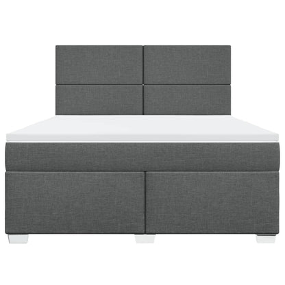 Boxspringbett mit Matratze Dunkelgrau 180x200 cm Stoff