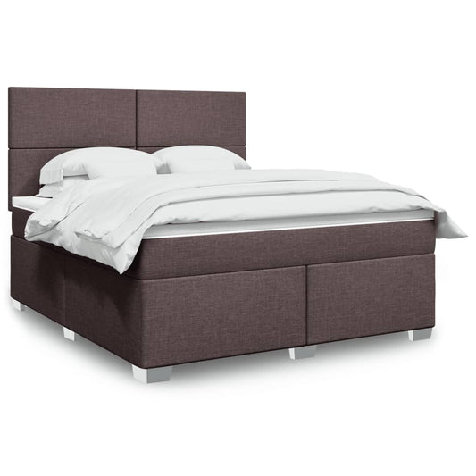 Boxspringbett mit Matratze Dunkelbraun 180x200 cm Stoff