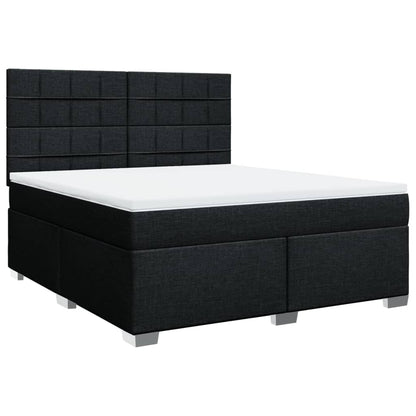 Boxspringbett mit Matratze Schwarz 180x200 cm Stoff