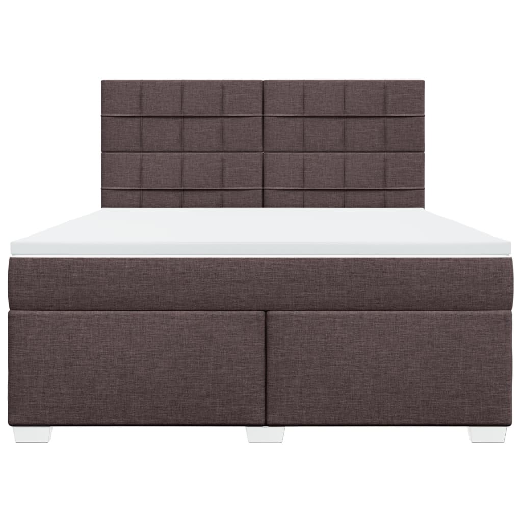 Boxspringbett mit Matratze Dunkelbraun 180x200 cm Stoff