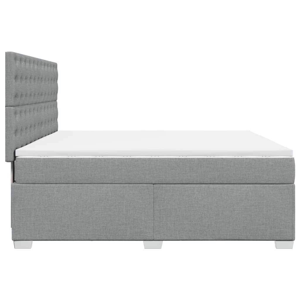 Boxspringbett mit Matratze Hellgrau 180x200 cm Stoff