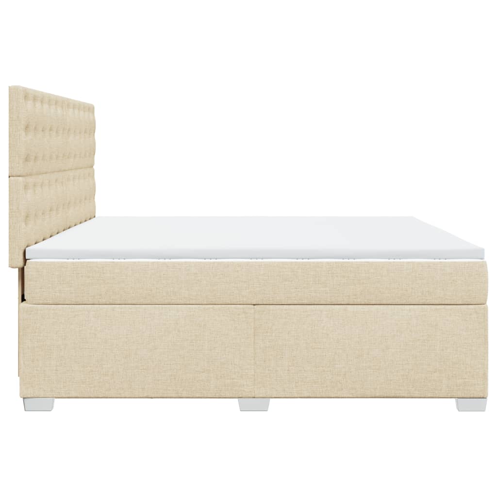 Boxspringbett mit Matratze Creme 180x200 cm Stoff