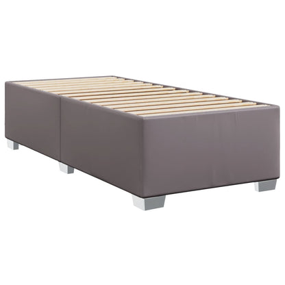 Boxspringbett mit Matratze Grau 90x200 cm Kunstleder