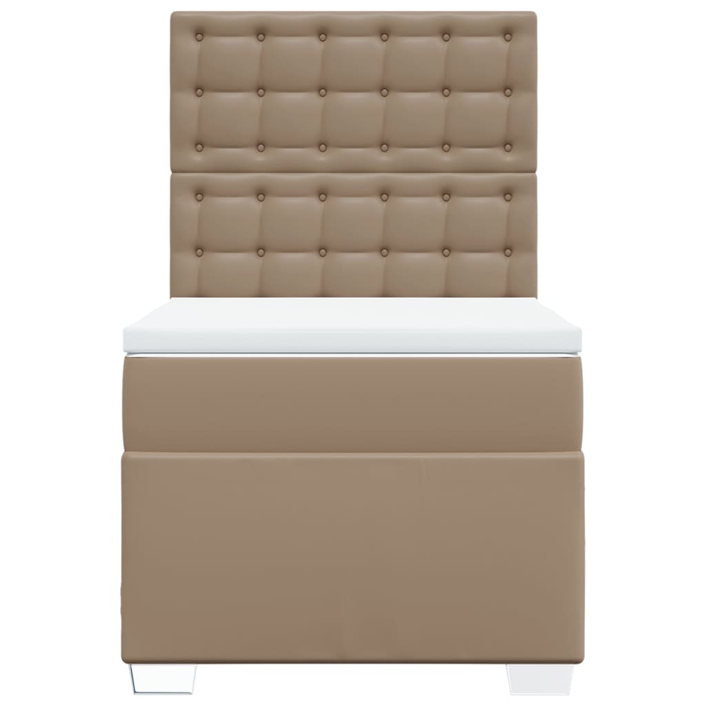 Boxspringbett mit Matratze Cappuccino-Braun 90x200cm Kunstleder