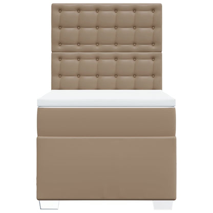 Boxspringbett mit Matratze Cappuccino-Braun 90x200cm Kunstleder