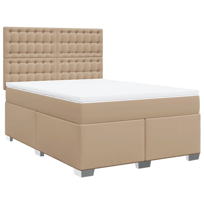 Boxspringbett Matratze Cappuccino-Braun 140x200cm Kunstleder