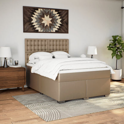 Boxspringbett Matratze Cappuccino-Braun 140x200cm Kunstleder