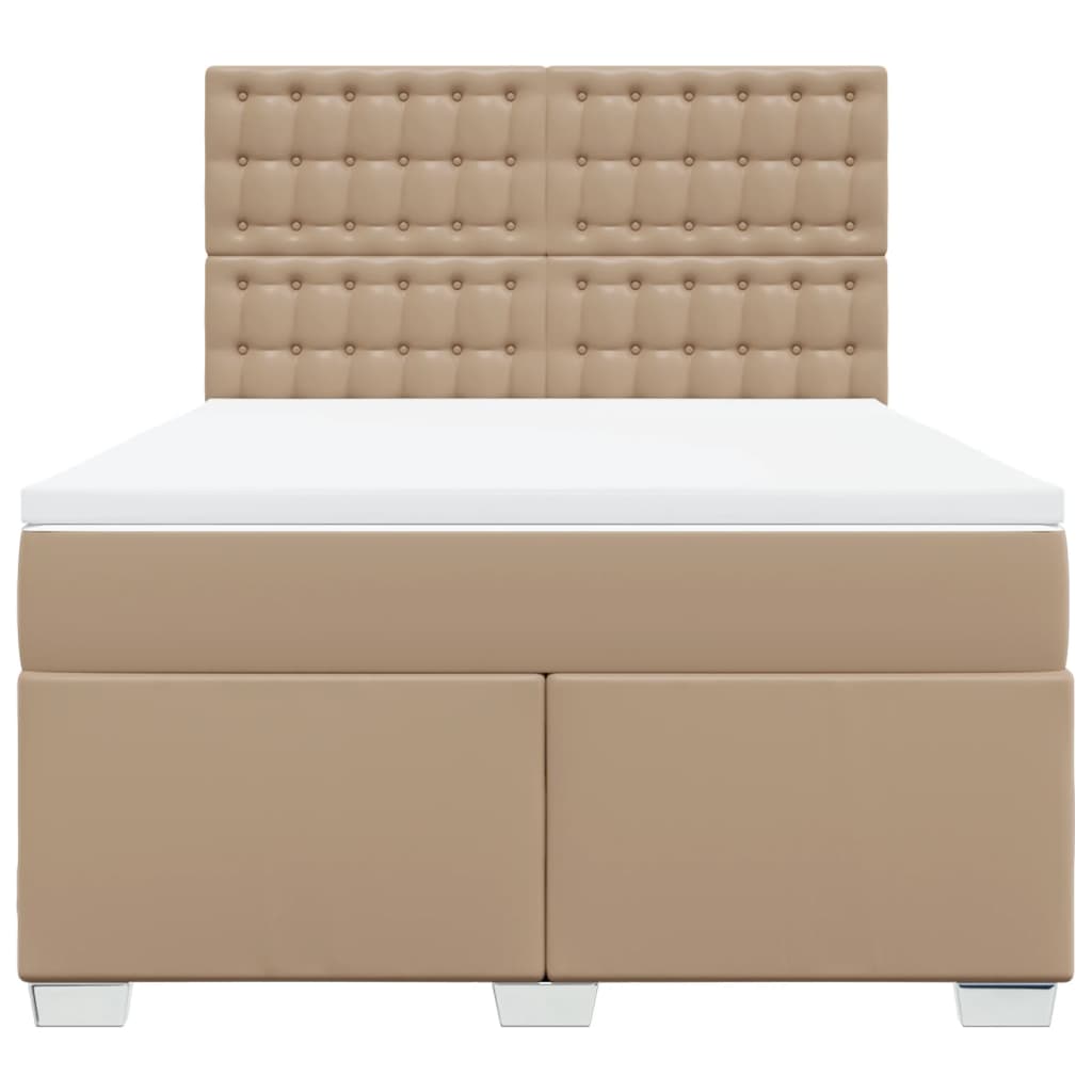 Boxspringbett Matratze Cappuccino-Braun 140x200cm Kunstleder