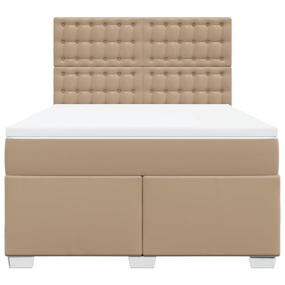 Boxspringbett Matratze Cappuccino-Braun 140x200cm Kunstleder