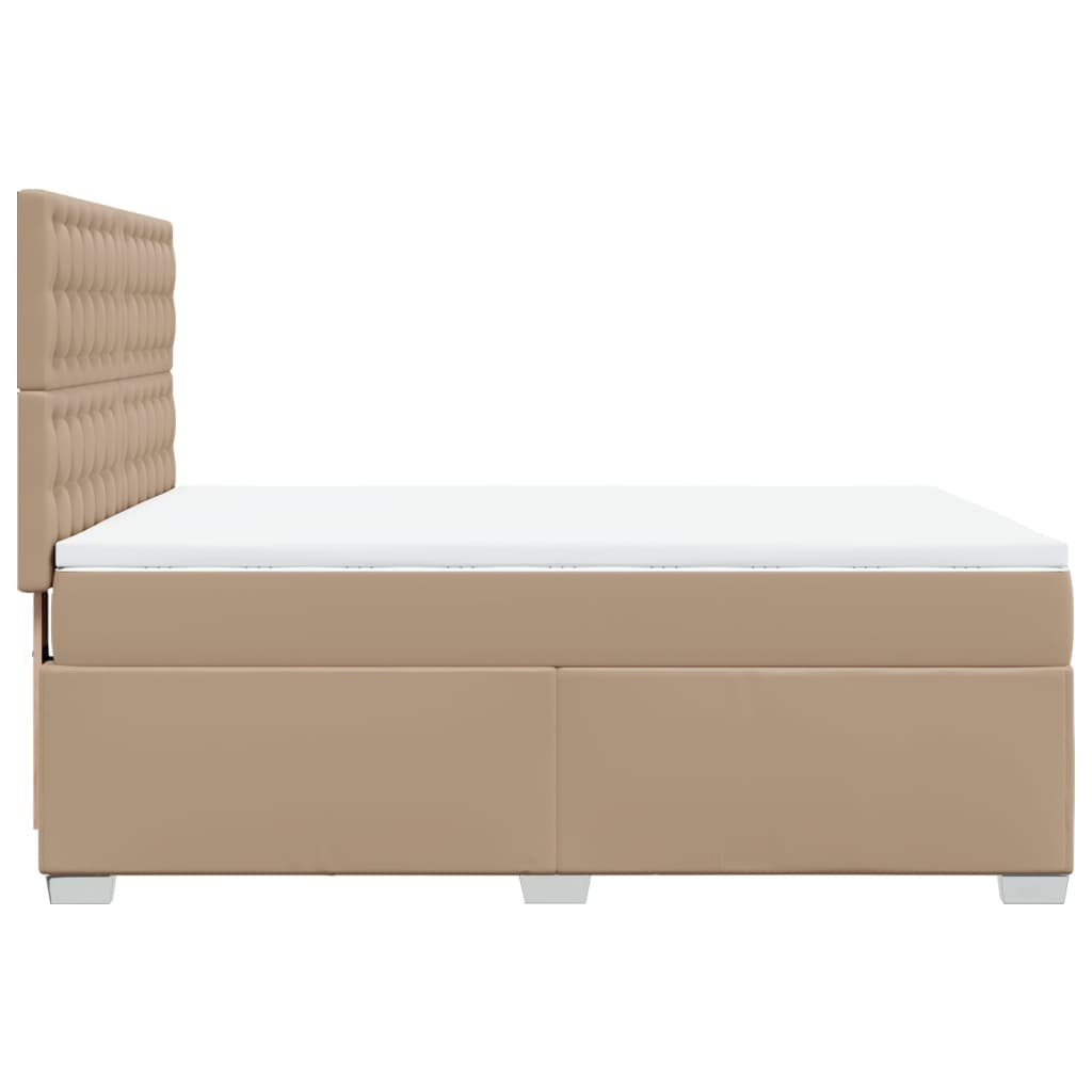 Boxspringbett Matratze Cappuccino-Braun 140x200cm Kunstleder