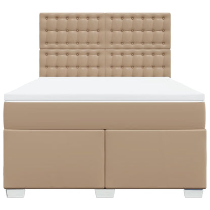 Boxspringbett Matratze Cappuccino-Braun 160x200 cm Kunstleder