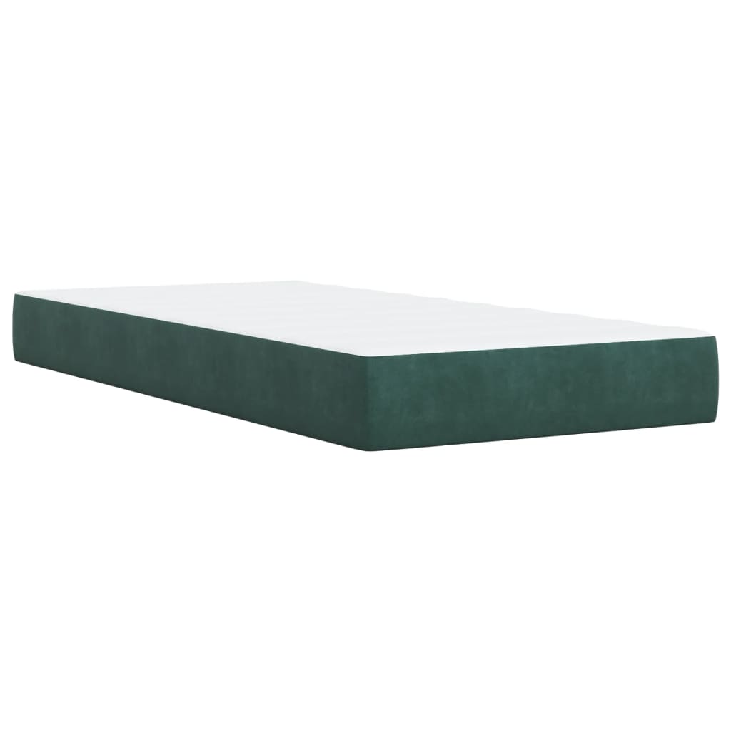 Boxspringbett mit Matratze Dunkelgrün 90x200 cm Samt