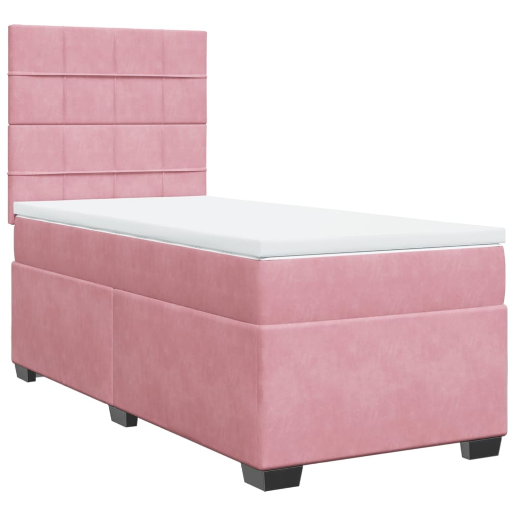 Boxspringbett mit Matratze Rosa 90x200 cm Samt