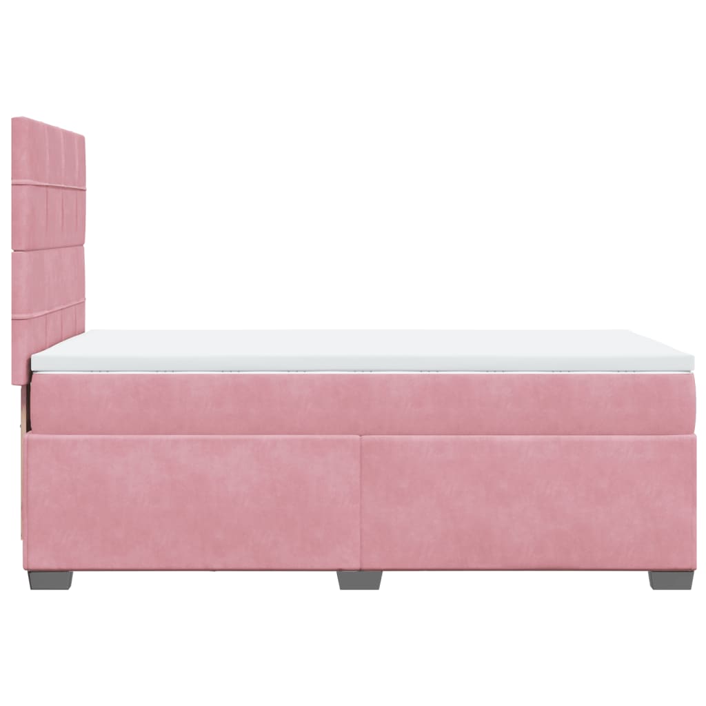 Boxspringbett mit Matratze Rosa 90x200 cm Samt