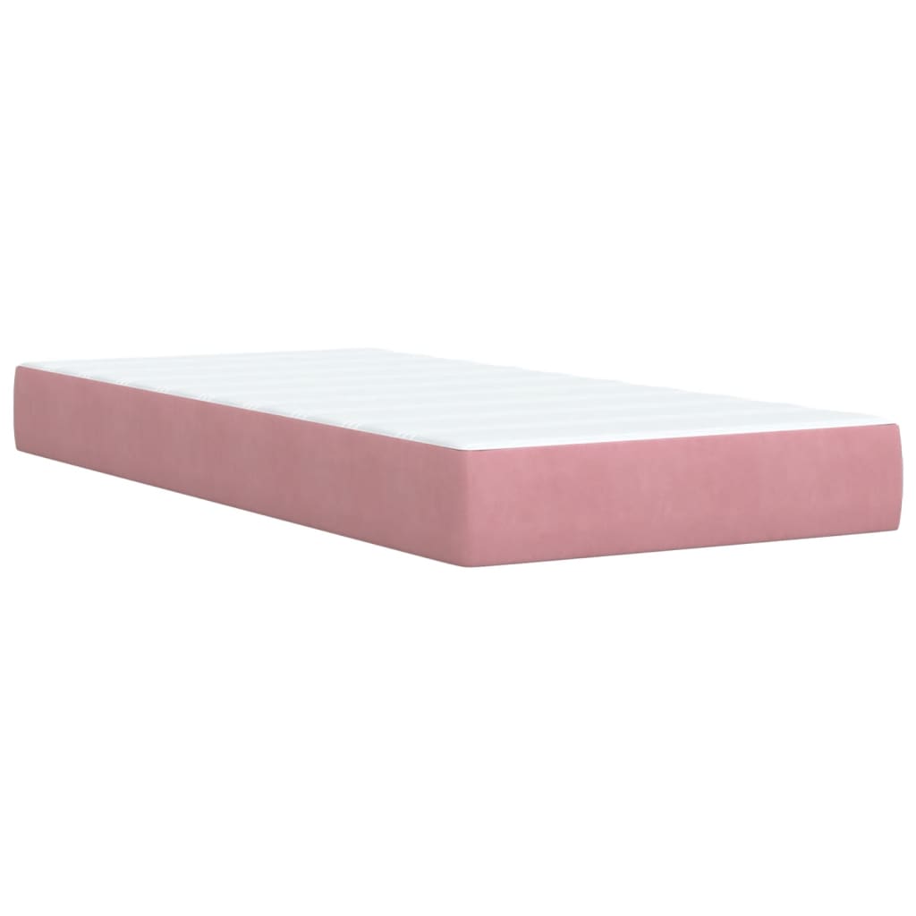 Boxspringbett mit Matratze Rosa 90x200 cm Samt