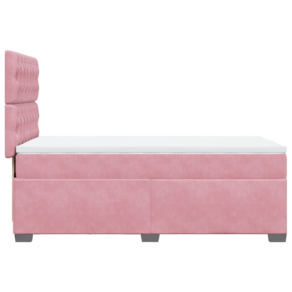 Boxspringbett mit Matratze Rosa 90x200 cm Samt