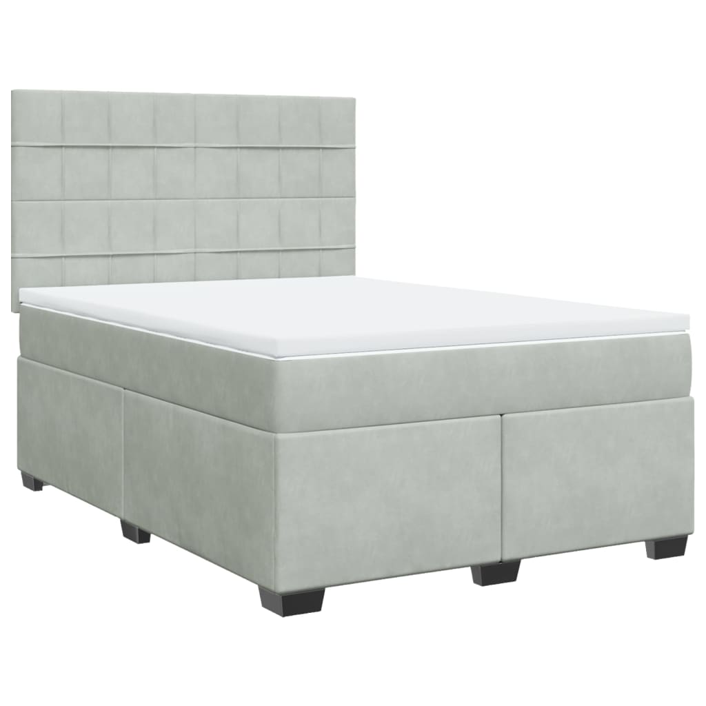 Boxspringbett mit Matratze Dunkelgrau 140x200 cm Samt