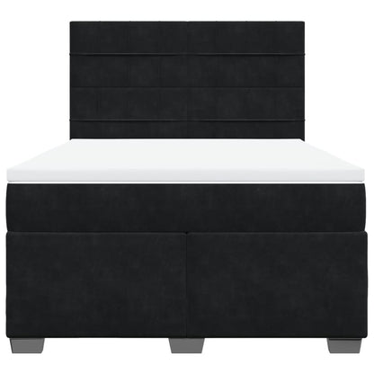 Boxspringbett mit Matratze Schwarz 160x200 cm Samt