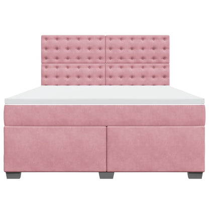 Boxspringbett mit Matratze Rosa 180x200 cm Samt