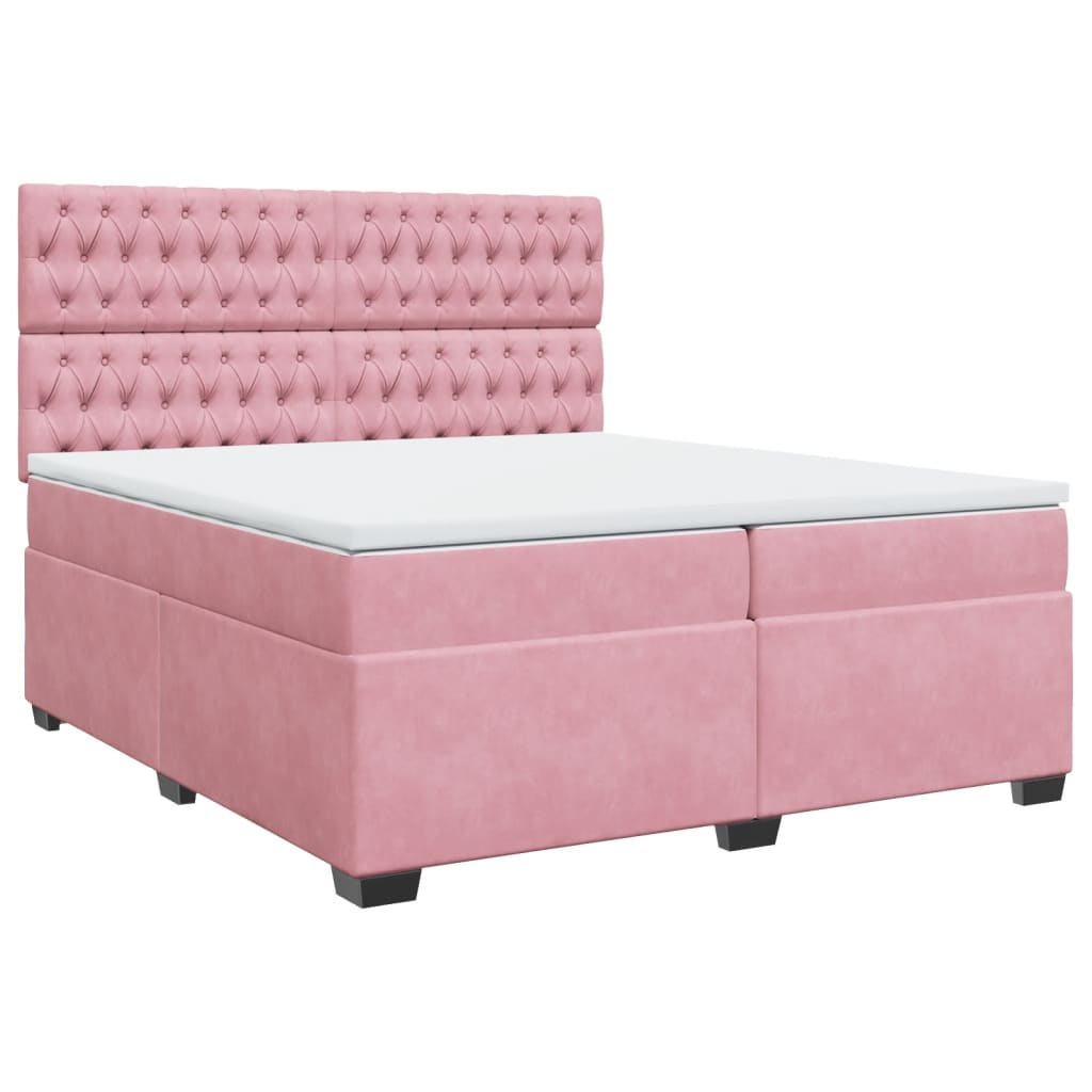 Boxspringbett mit Matratze Rosa 200x200 cm Samt