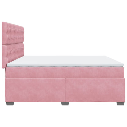 Boxspringbett mit Matratze Rosa 200x200 cm Samt