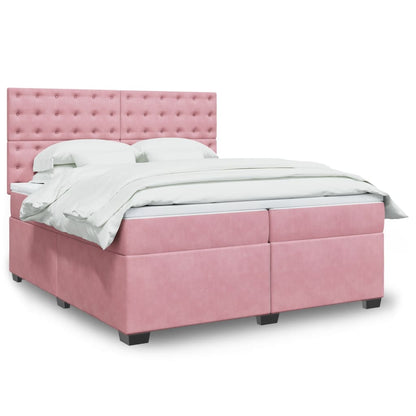 Boxspringbett mit Matratze Rosa 200x200 cm Samt