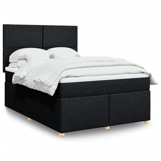 Boxspringbett mit Matratze Schwarz 140x200 cm Stoff