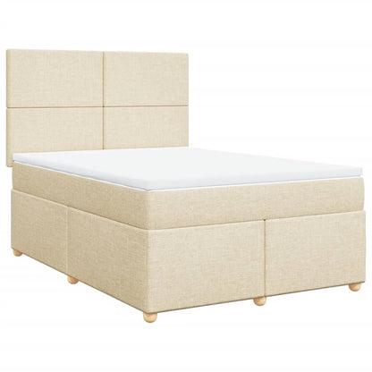 Boxspringbett mit Matratze Creme 140x200 cm Stoff