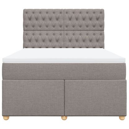 Boxspringbett mit Matratze Taupe 140x200 cm Stoff