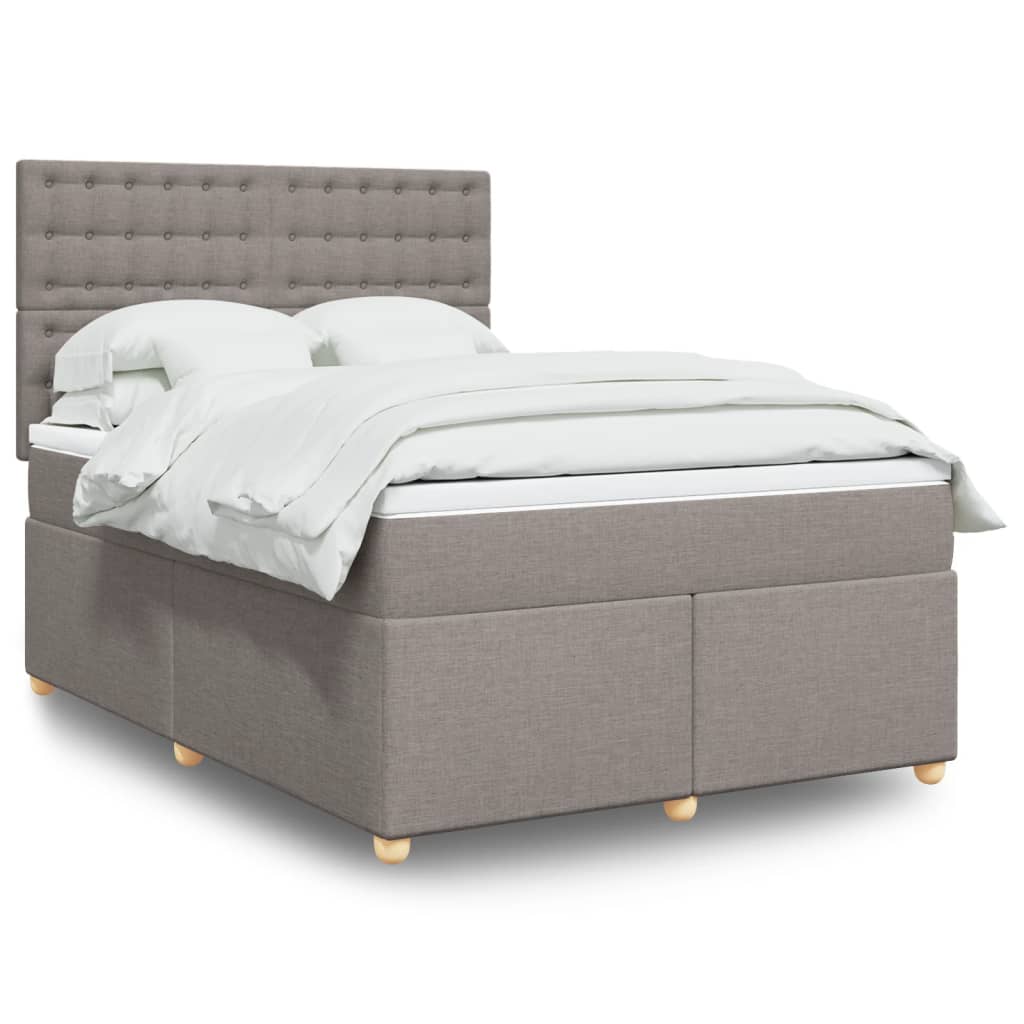 Boxspringbett mit Matratze Taupe 140x200 cm Stoff