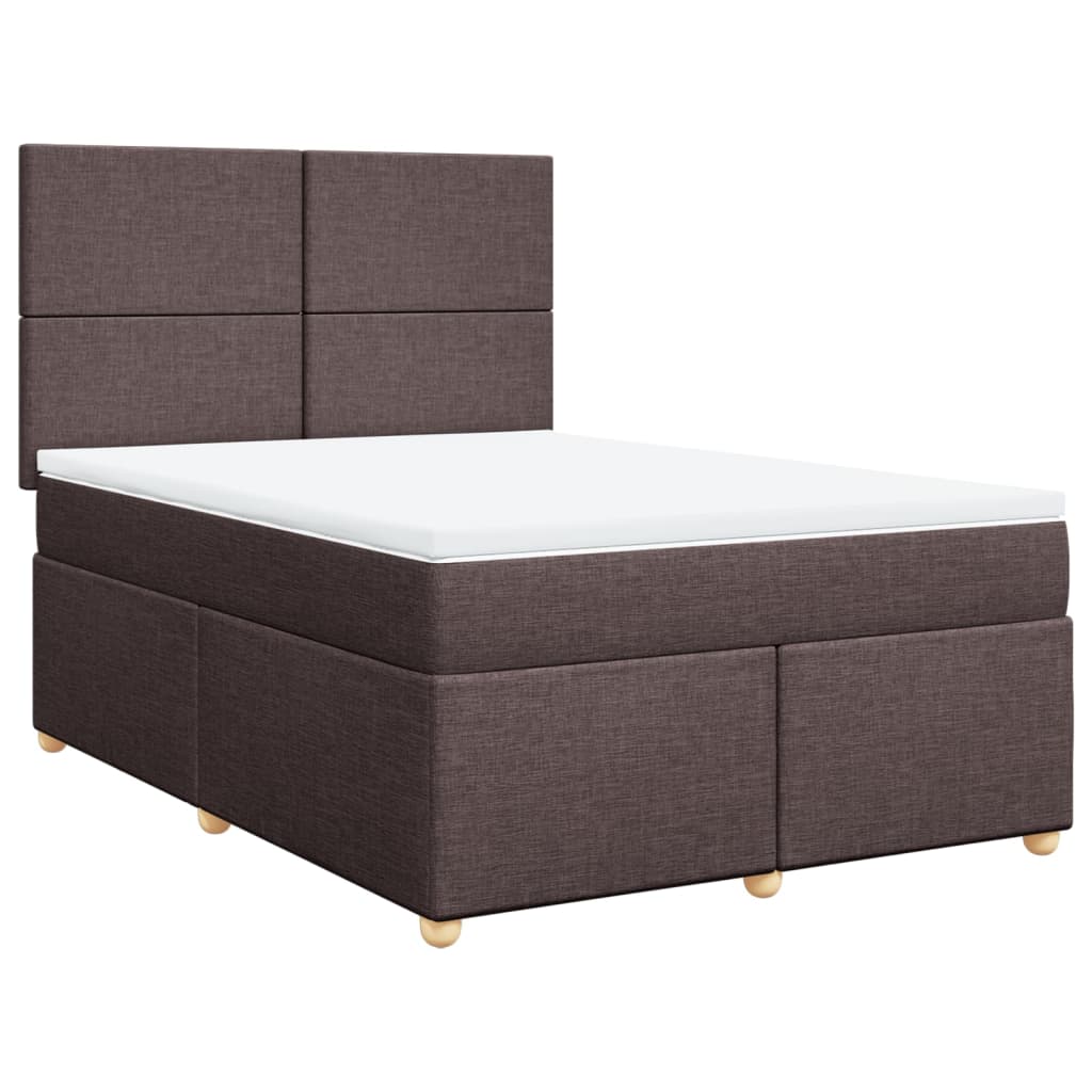 Boxspringbett mit Matratze Dunkelbraun 160x200 cm Stoff