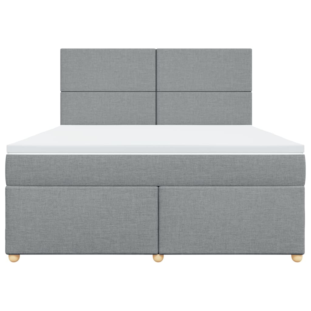 Boxspringbett mit Matratze Hellgrau 180x200 cm Stoff