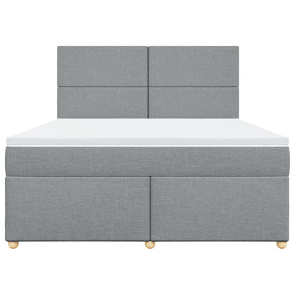 Boxspringbett mit Matratze Hellgrau 180x200 cm Stoff