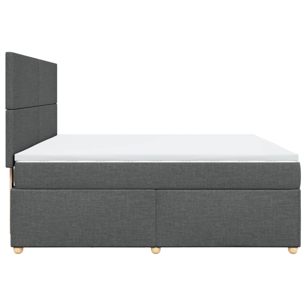 Boxspringbett mit Matratze Dunkelgrau 180x200 cm Stoff