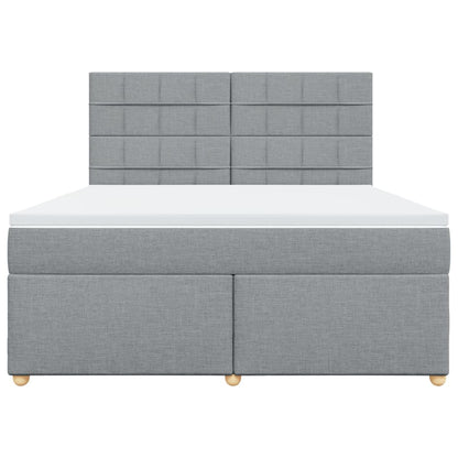 Boxspringbett mit Matratze Hellgrau 180x200 cm Stoff