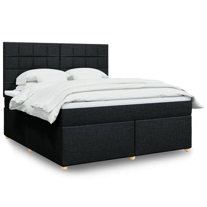 Boxspringbett mit Matratze Schwarz 180x200 cm Stoff