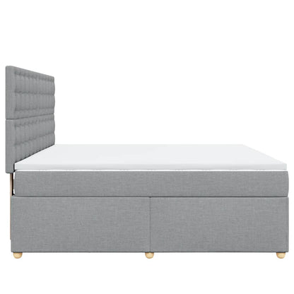 Boxspringbett mit Matratze Hellgrau 180x200 cm Stoff