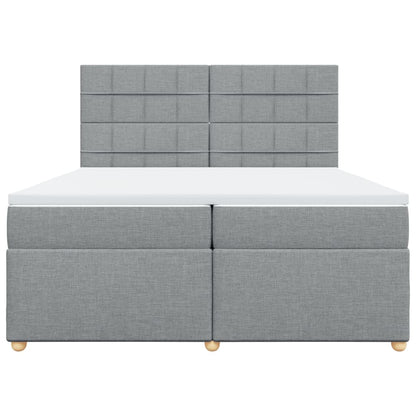 Boxspringbett mit Matratze Hellgrau 200x200 cm Stoff